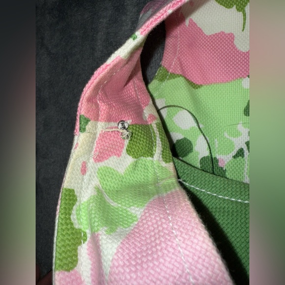 TALBOTS Cross Front Sleeveless Floral Linen Dress in Green & Pink Size 8 - Picture 5 of 6